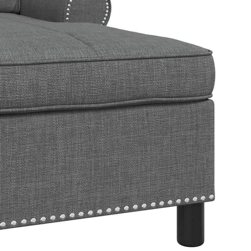 Gultas su pagalve Tamsiai pilka 91 x 157 x 91 cm audinys