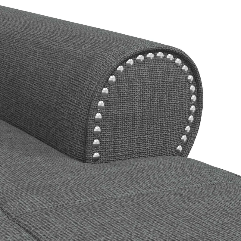 Gultas su pagalve Tamsiai pilka 91 x 157 x 91 cm audinys
