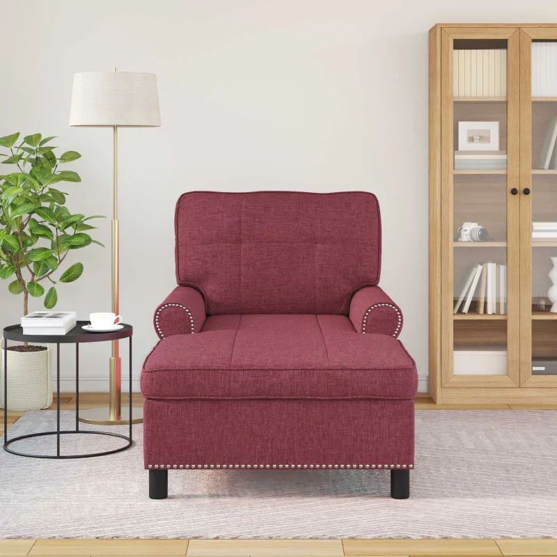 Gultas su pagalve Vyno raudona 91 x 157 x 91 cm audinys