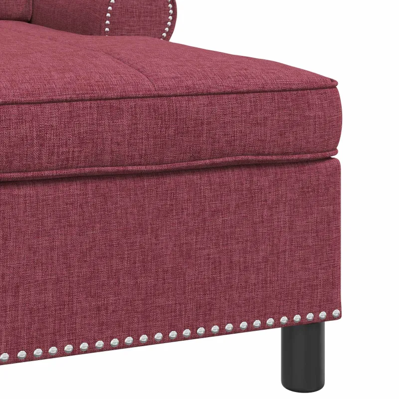 Gultas su pagalve Vyno raudona 91 x 157 x 91 cm audinys