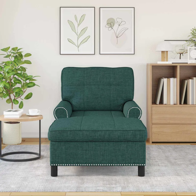Gultas su pagalve Tamsiai žalia 91 x 157 x 91 cm audinys