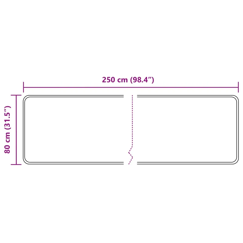 Kilimėlis MARSA Įvairiaspalvis 80 x 250 cm Poliesteris ir PVC