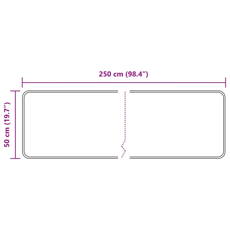 Kilimėlis MARSA Juodas 50 x 250 cm Poliesteris ir PVC