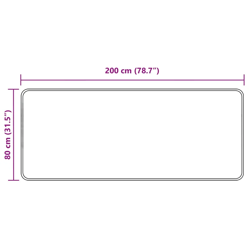 Kilimėlis MARSA Juodas 80 x 200 cm Poliesteris ir PVC