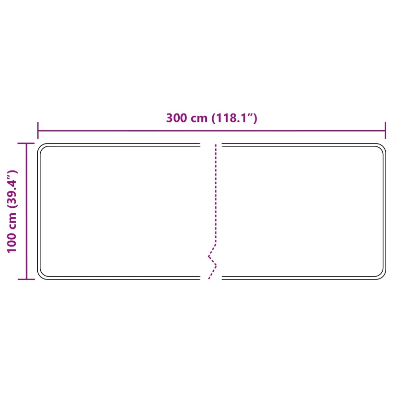 Kilimėlis MARSA Juodas 100 x 300 cm Poliesteris ir PVC