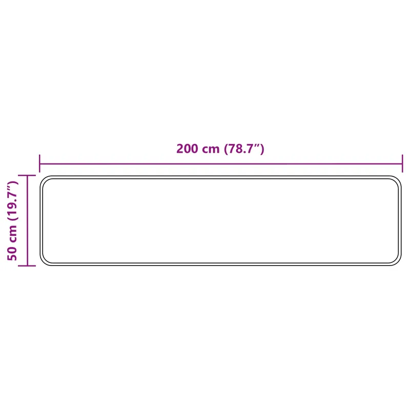 Kilimėlis MARSA Juodas 50 x 200 cm Poliesteris ir PVC