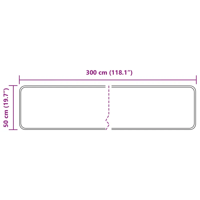 Kilimėlis MARSA Juodas 50 x 300 cm Poliesteris ir PVC