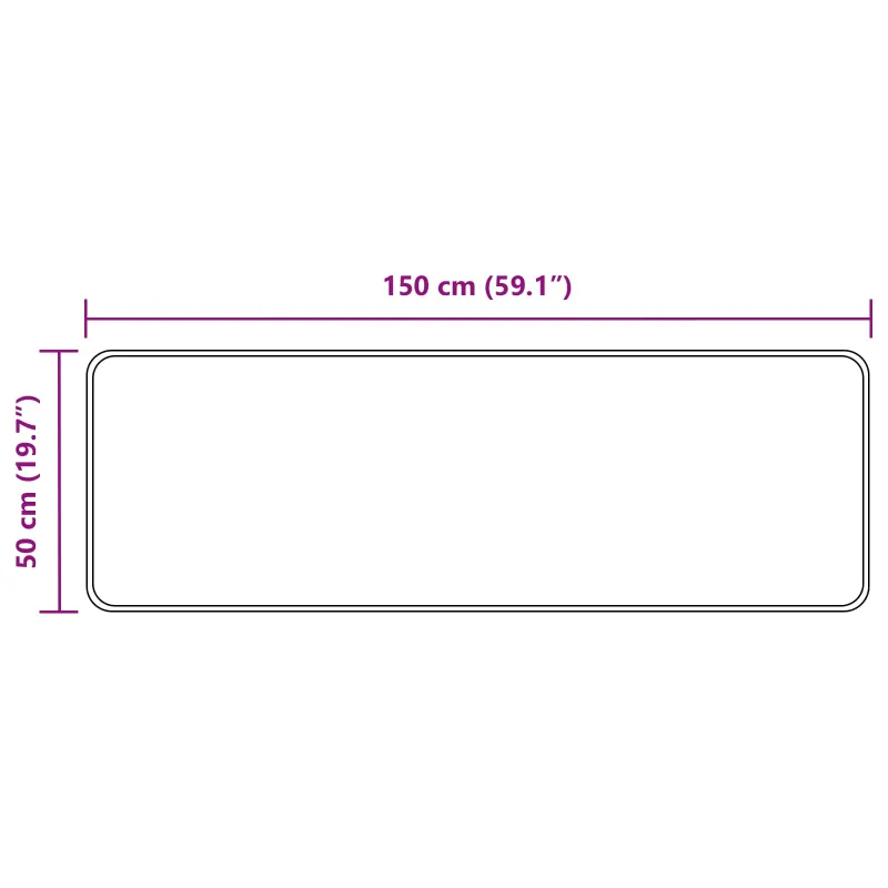 Kilimėlis MARSA Pilka 50 x 150 cm Poliesteris ir PVC