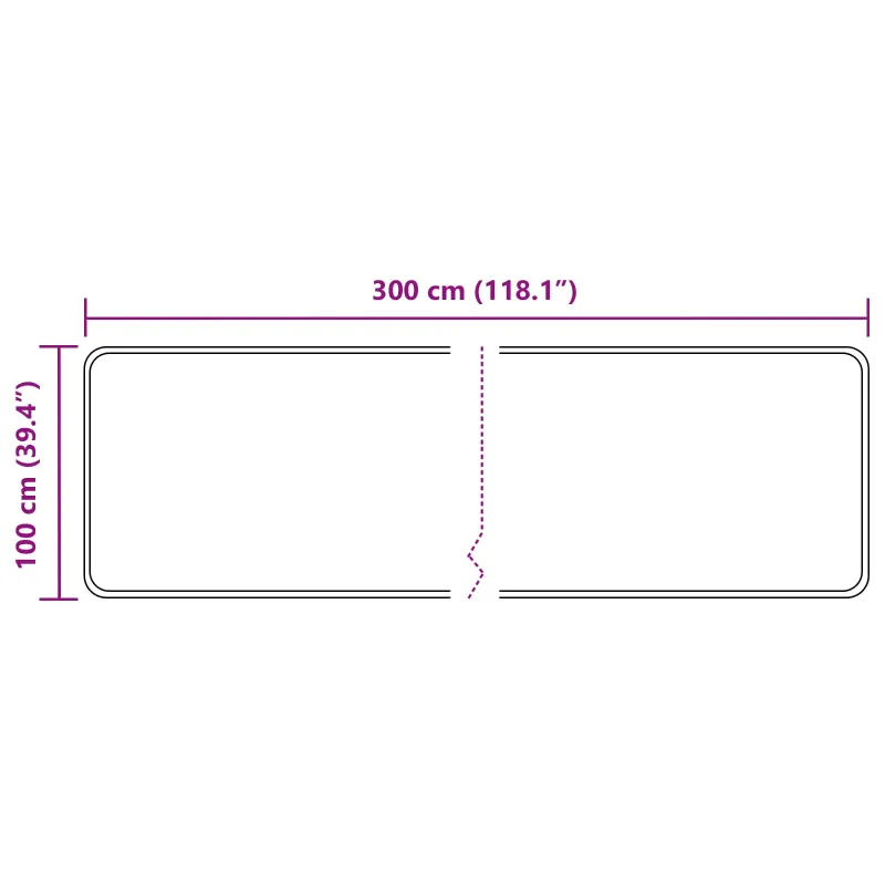 Kilimėlis MARSA Juodas 100 x 300 cm Poliesteris ir PVC