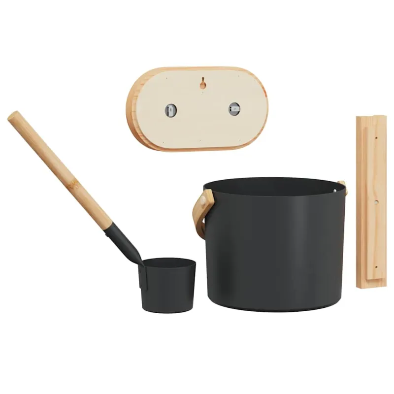 Saunos Priedų Rinkinys 4 pcs Juoda