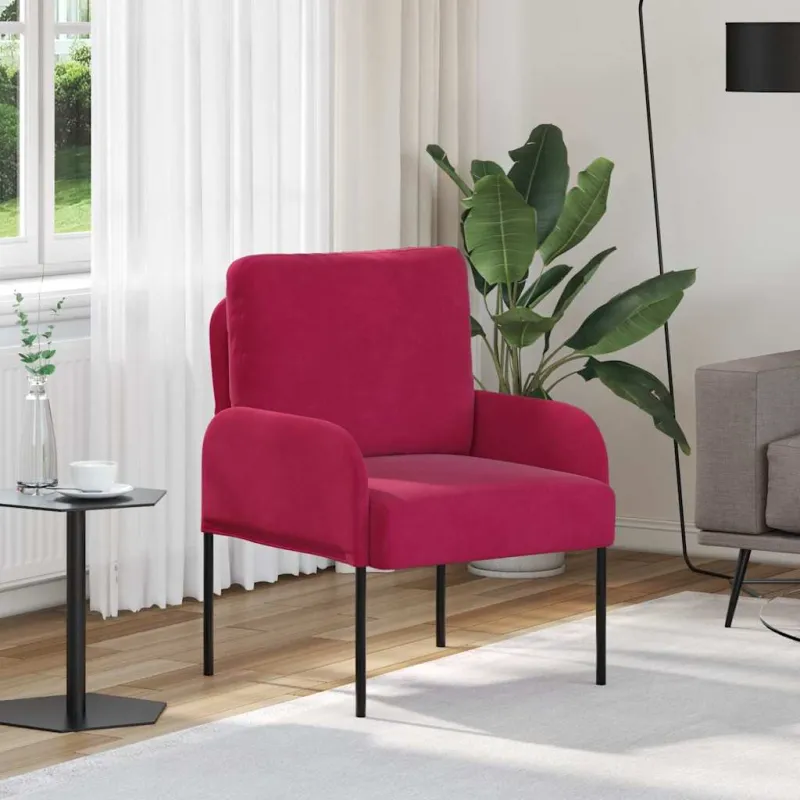 Sofos su pagalve 55cm Vyno raudona fanera