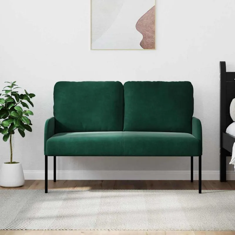 Sofos su pagalve 110cm Tamsiai žalia fanera