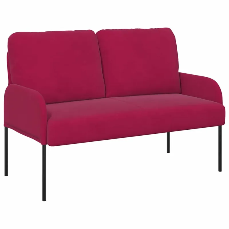 Sofos su pagalve 110cm Vyno raudona fanera
