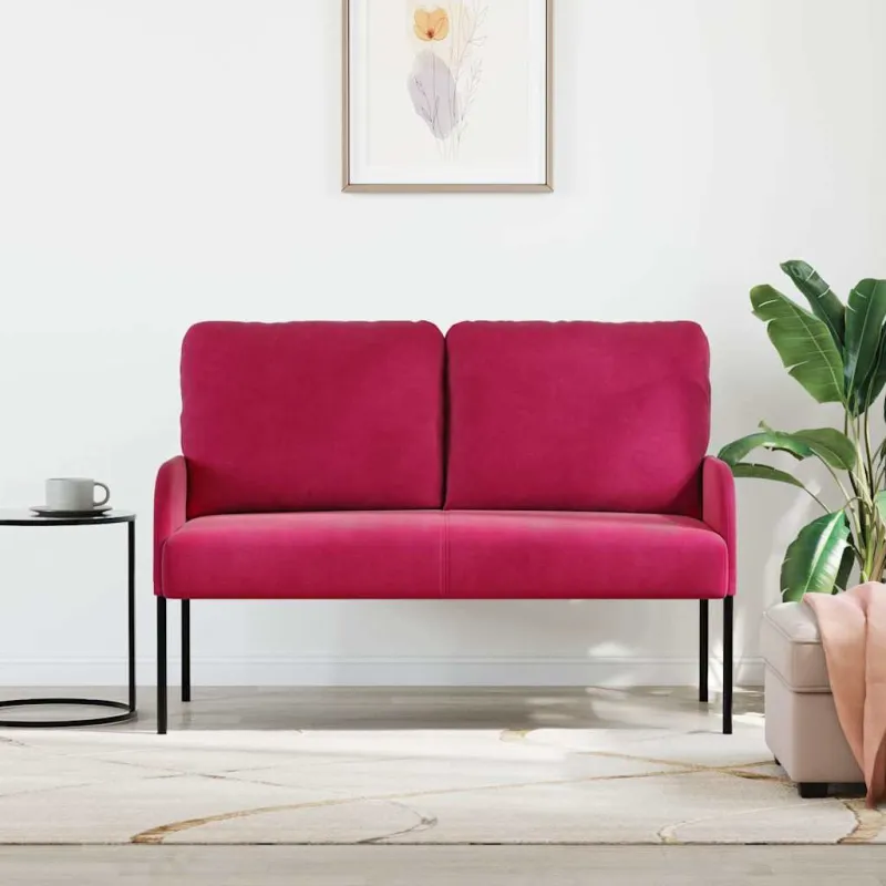 Sofos su pagalve 110cm Vyno raudona fanera