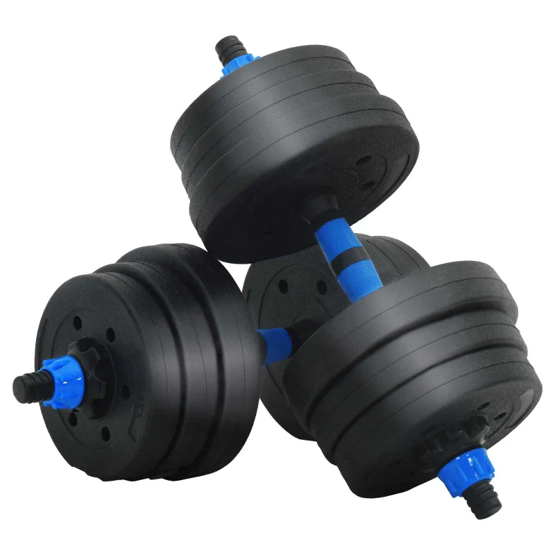 2-in-1 hantelių ir štangos rinkinys 20 kg Juoda ir mėlyna