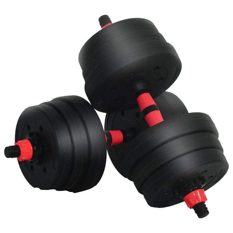 4-in-1 svorių rinkinys: hantelis, štanga, kestutis 20 kg