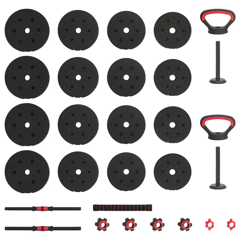 4-in-1 Hantelių Barbell Kettlebell Rinkinys 30 kg