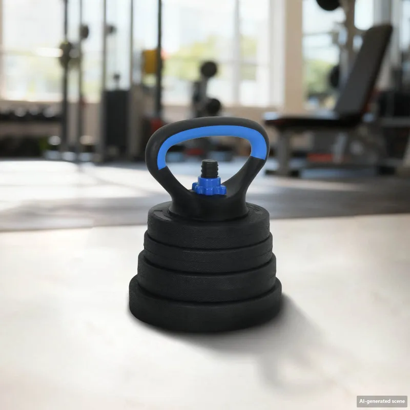 4-in-1 hantelių, štangos ir kettlebell rinkinys 30 kg
