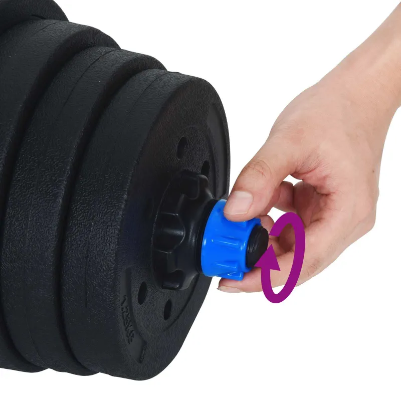 4-in-1 hantelių, štangos ir kettlebell rinkinys 30 kg
