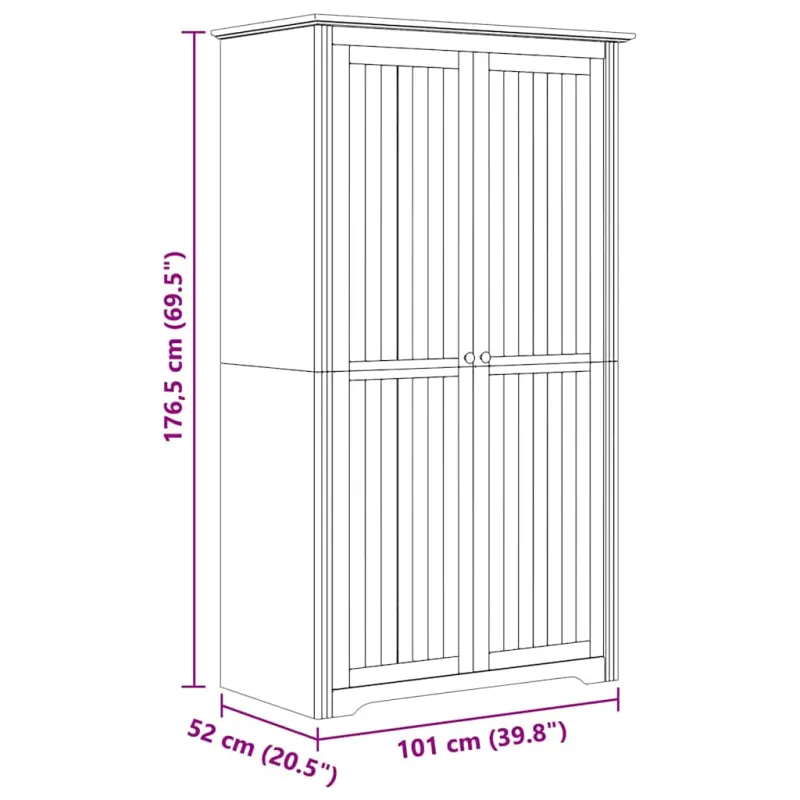 Spinta BODO Medus ruda 53,5 x 99 x 173 cm Apdirbta mediena
