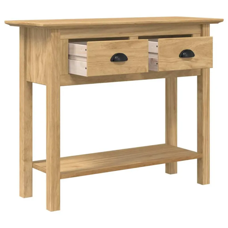Konsolinis stalas su stalčių BODO Medus ruda 91 x 34.7 x 74 cm