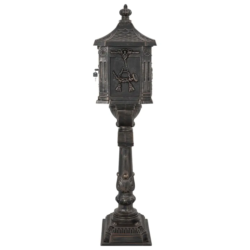 Stovinti pašto dėžutė su saugykla Bronzinė 42,5 x 29,5 x 117 cm