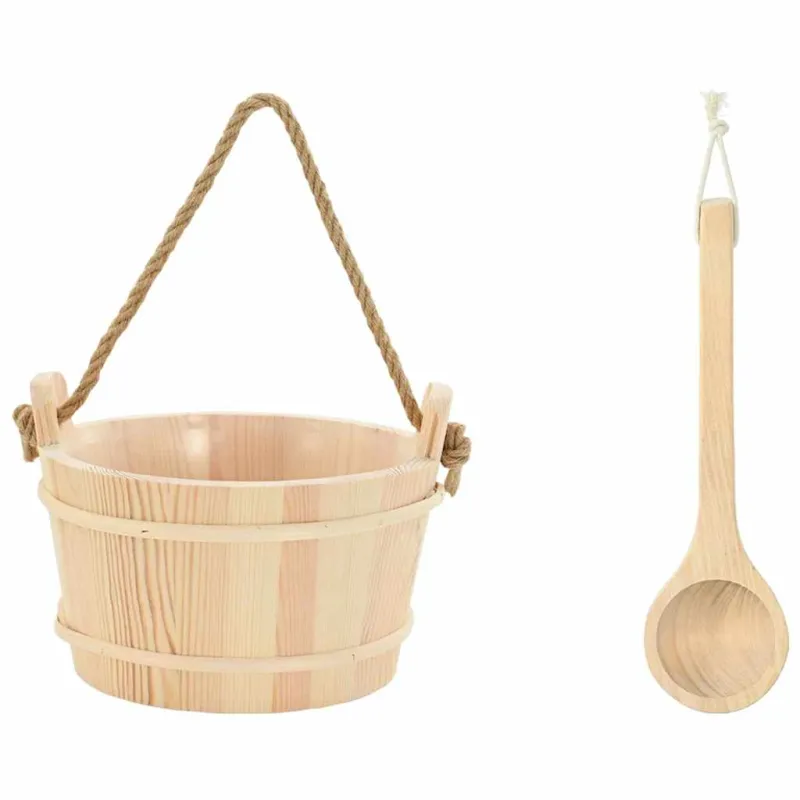 Pirties kibiras 2 pcs Ruda Kietas Pušies Medis ir Kanapės