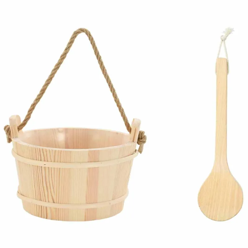 Pirties kibiras 2 pcs Ruda Kietas Pušies Medis ir Kanapės