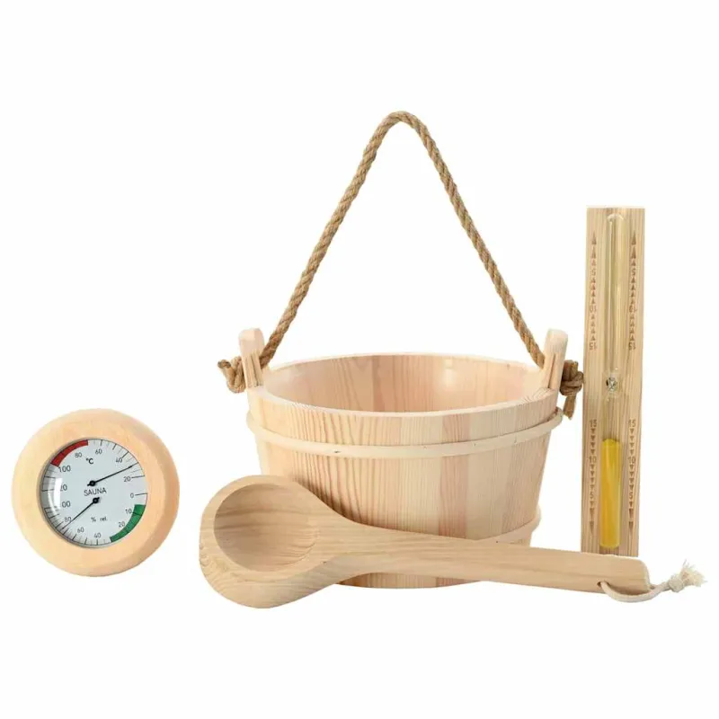 Saunos Priedų Rinkinys 4 pcs Ruda