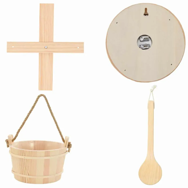 Saunos Priedų Rinkinys 4 pcs Ruda