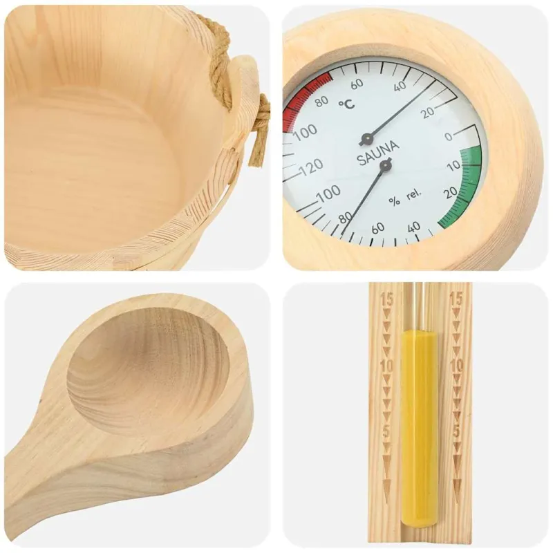 Saunos Priedų Rinkinys 4 pcs Ruda