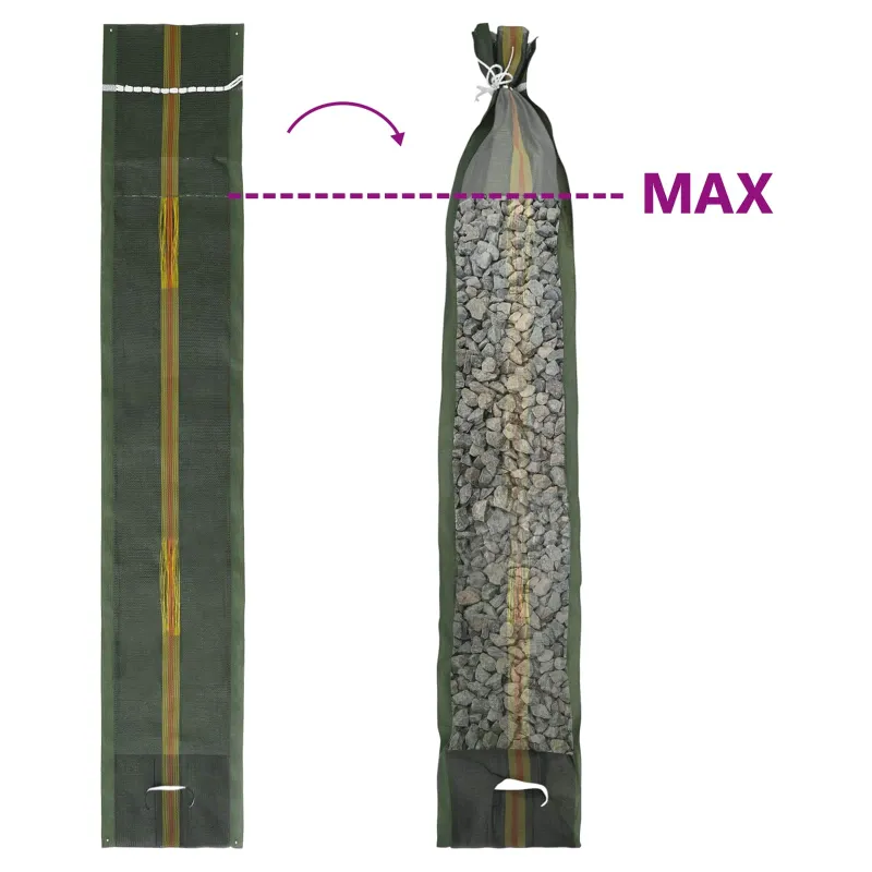 Maišai su smėliu 25 pcs Žalia 120 x 27 cm HDPE