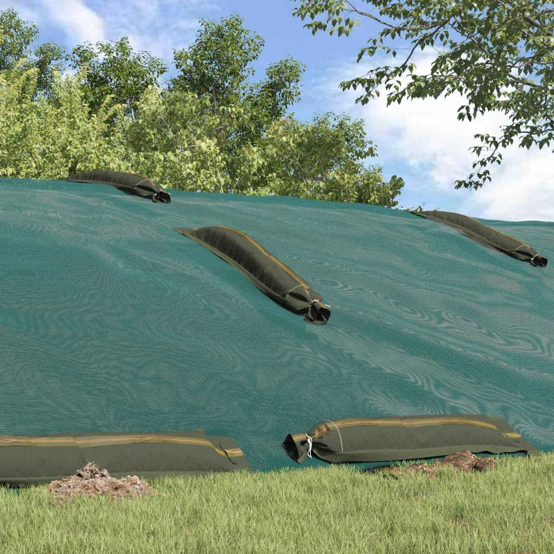 Maišai su smėliu 100 pcs Žalia 120 x 27 cm HDPE
