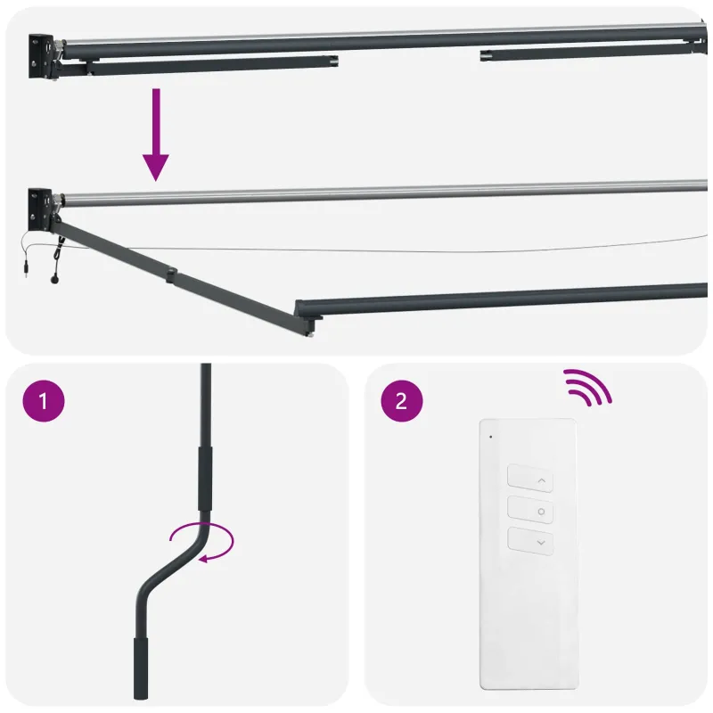 Elektrinė ištraukiama markizės sistema Antracito 4 x 2 m