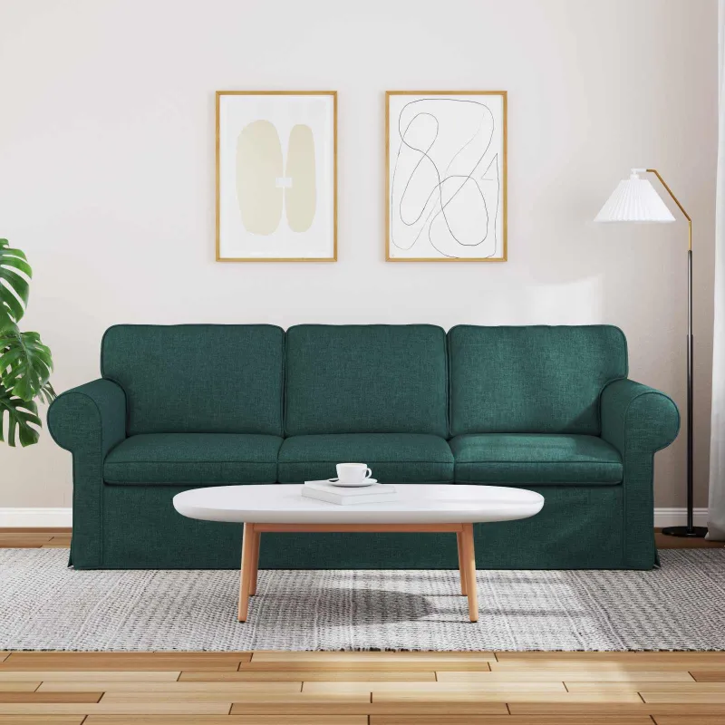 Sofa Tamsiai žalia 215 x 82 x 80 cm audinys