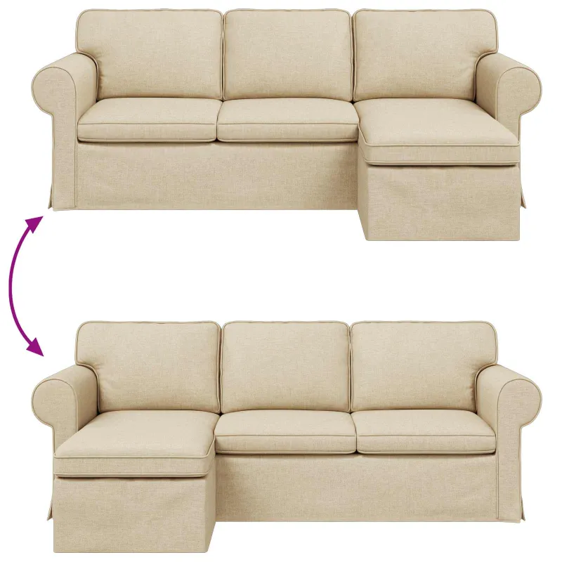 Sofa Kreminė 215 x 138 x 80 cm audinys