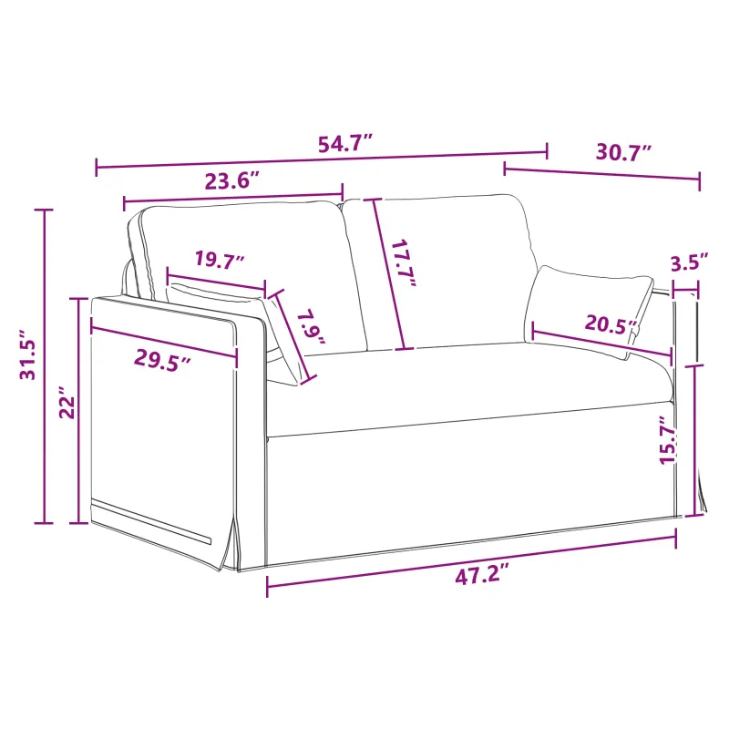 Sofa Tamsiai pilka 139 x 78 x 80 cm audinys
