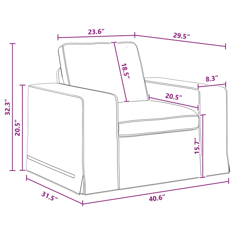 Sofa Tamsiai pilka 103 x 80 x 82 cm audinys