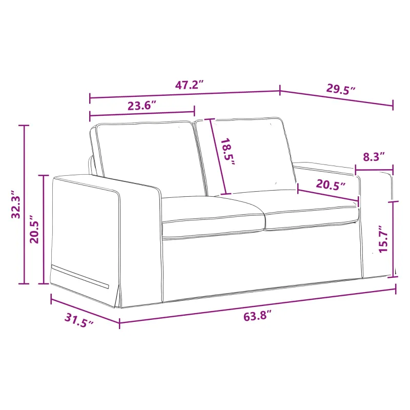 Sofa Tamsiai pilka 162 x 80 x 82 cm audinys