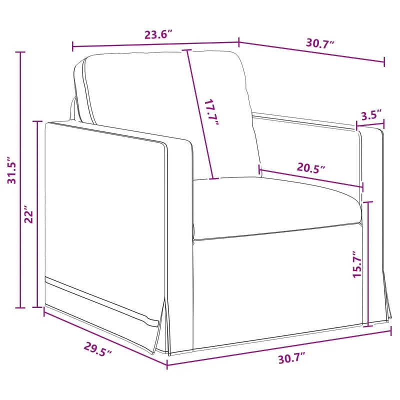 Sofa Tamsiai pilka 78 x 78 x 80 cm Aksomas