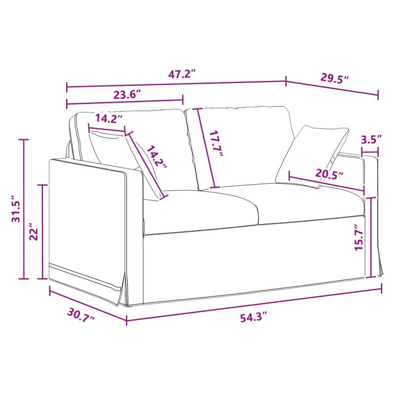 Sofa Tamsiai pilka 138 x 78 x 80 cm Aksomas
