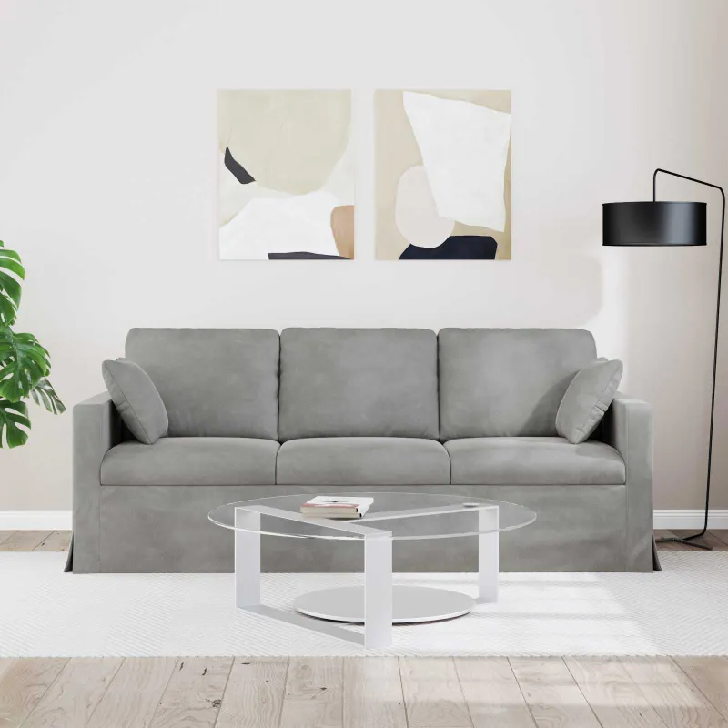 Sofa Šviesiai pilka 198 x 78 x 80 cm Aksomas
