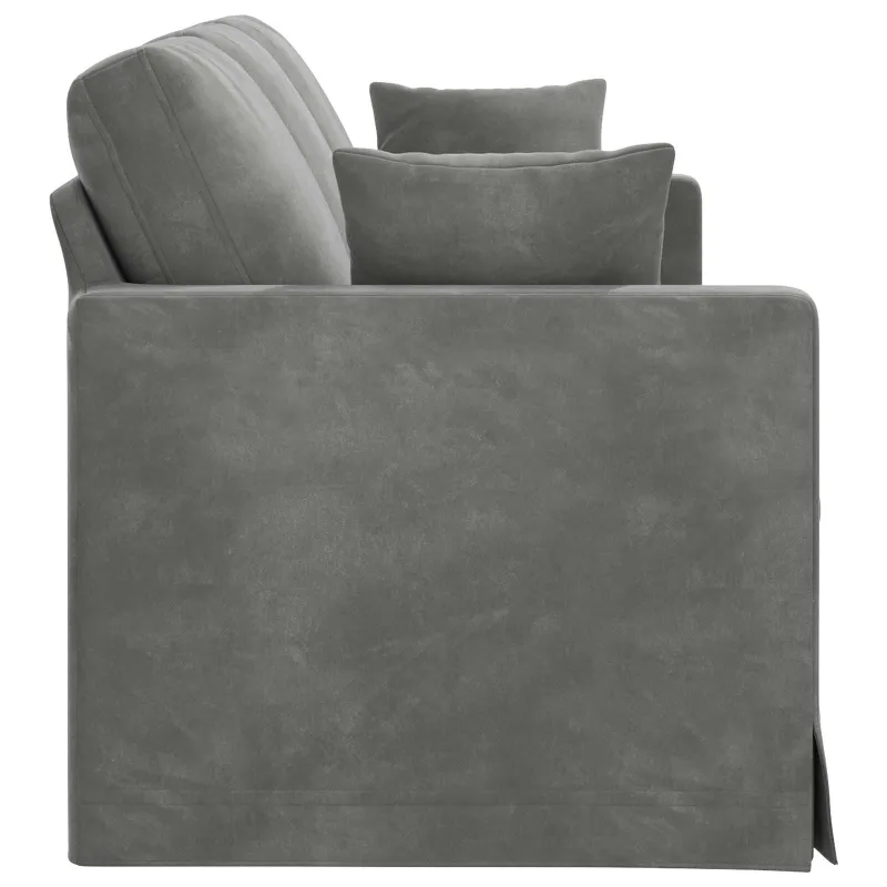 Sofa Tamsiai pilka 198 x 78 x 80 cm Aksomas