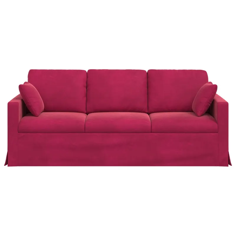 Sofa Vyno raudona 198 x 78 x 80 cm Aksomas