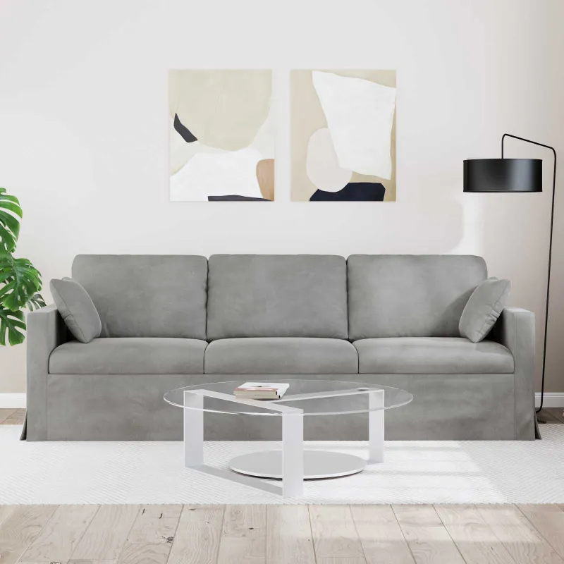 Sofa Šviesiai pilka 228 x 78 x 80 cm Aksomas