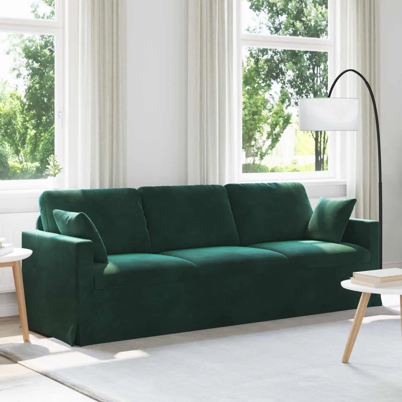 Sofa Tamsiai žalia 228 x 78 x 80 cm Aksomas