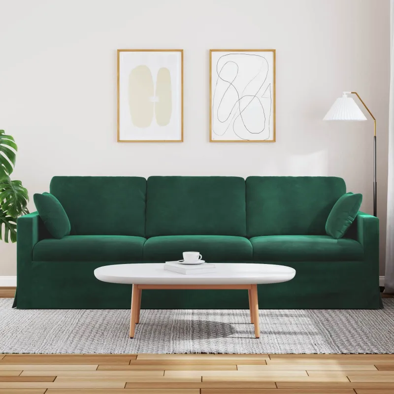 Sofa Tamsiai žalia 228 x 78 x 80 cm Aksomas