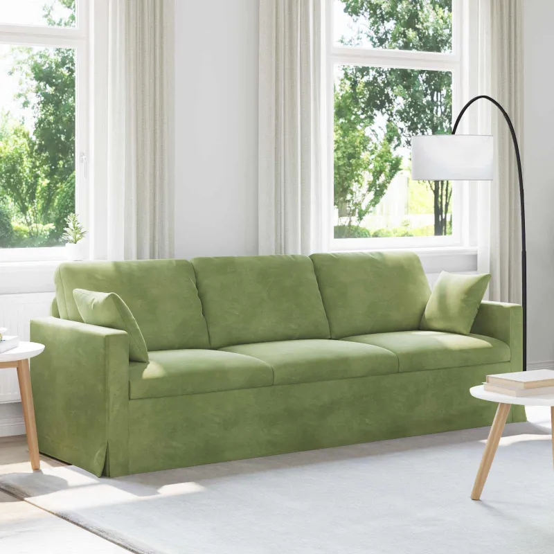 Sofa Šviesiai žalia 228 x 78 x 80 cm Aksomas