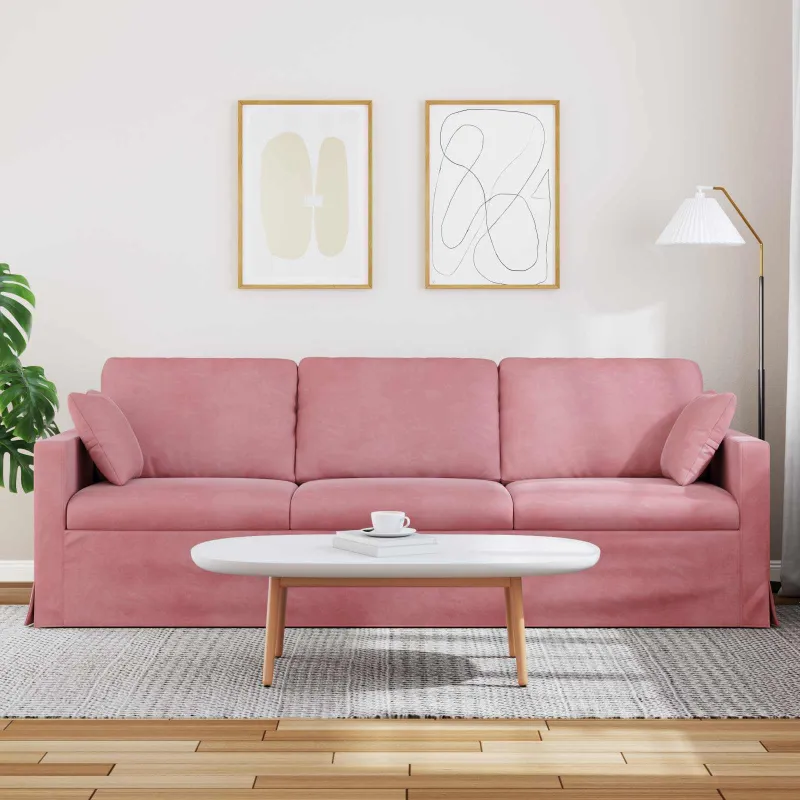 Sofa Rožinė 228 x 78 x 80 cm Aksomas