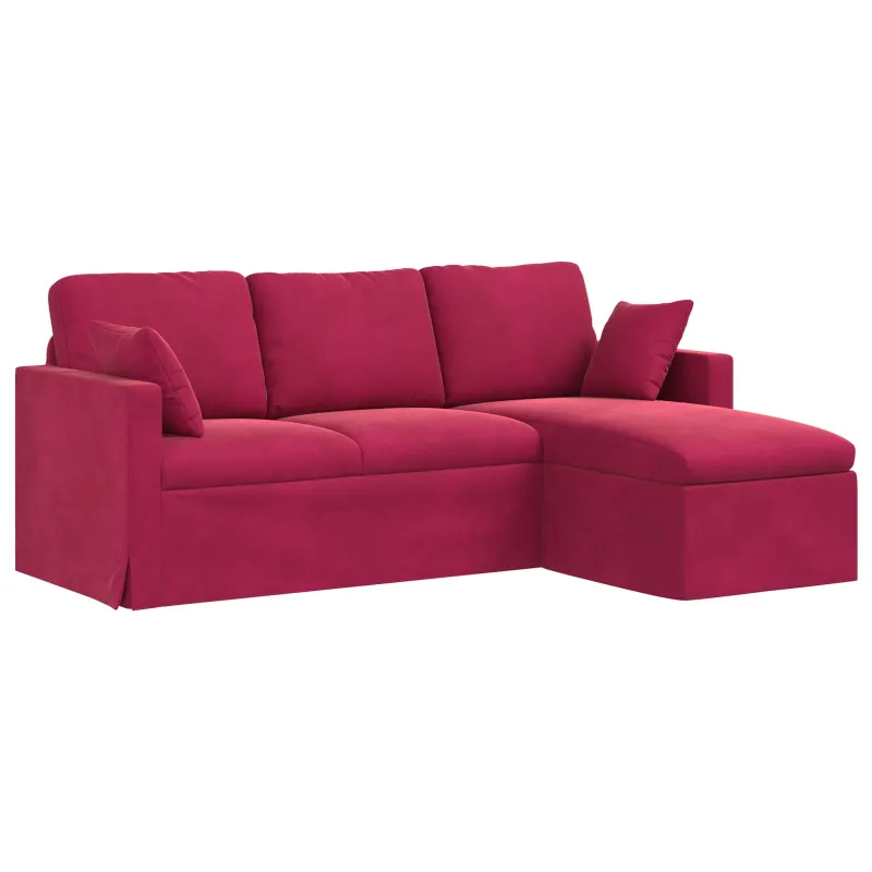Sofa Vyno raudona 198 x 134 x 80 cm Aksomas